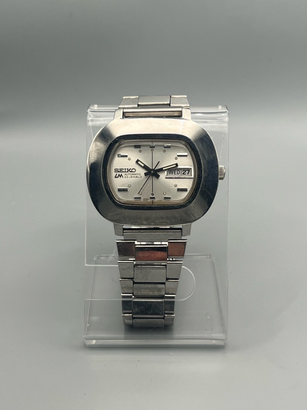 Seiko LM Lord Matic Automatic Day-Date TV Dial 70s Steel Arabic/ English date